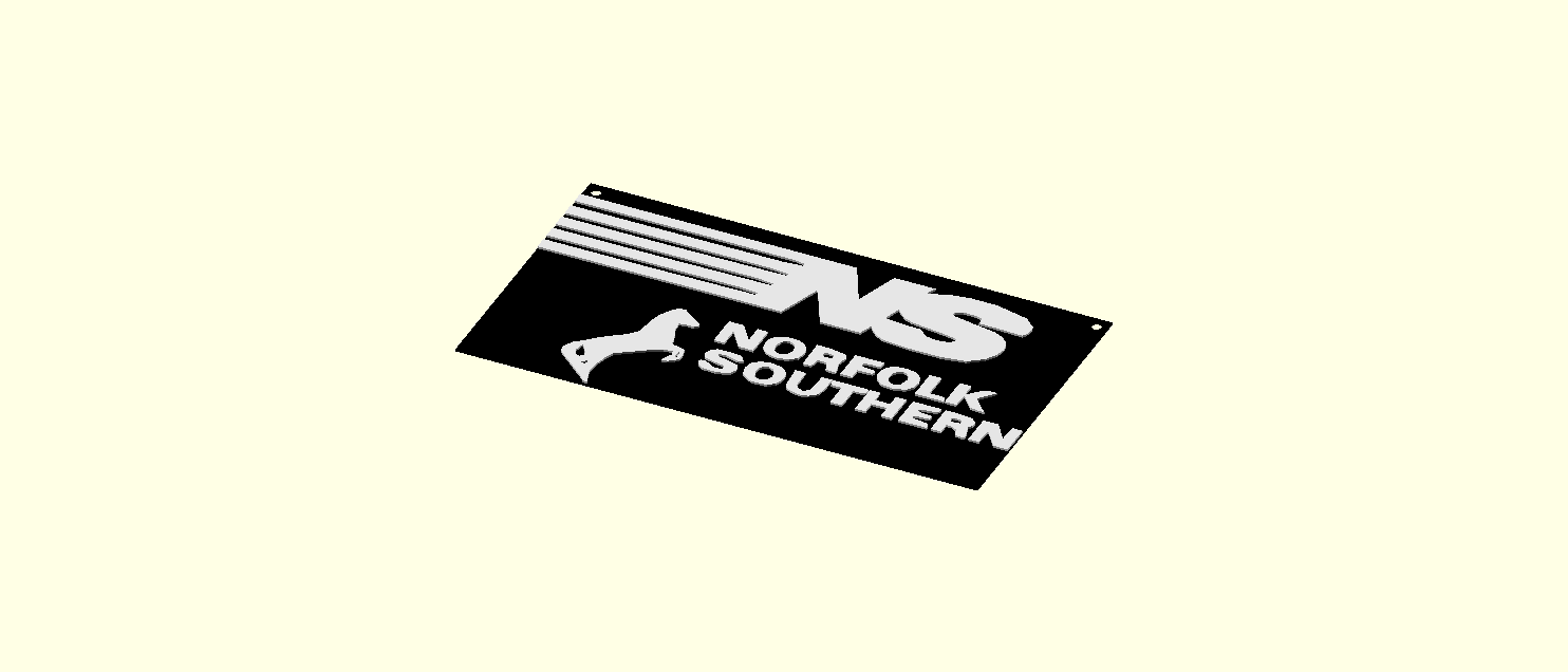 Dual color Norfolk Southern logo sign
