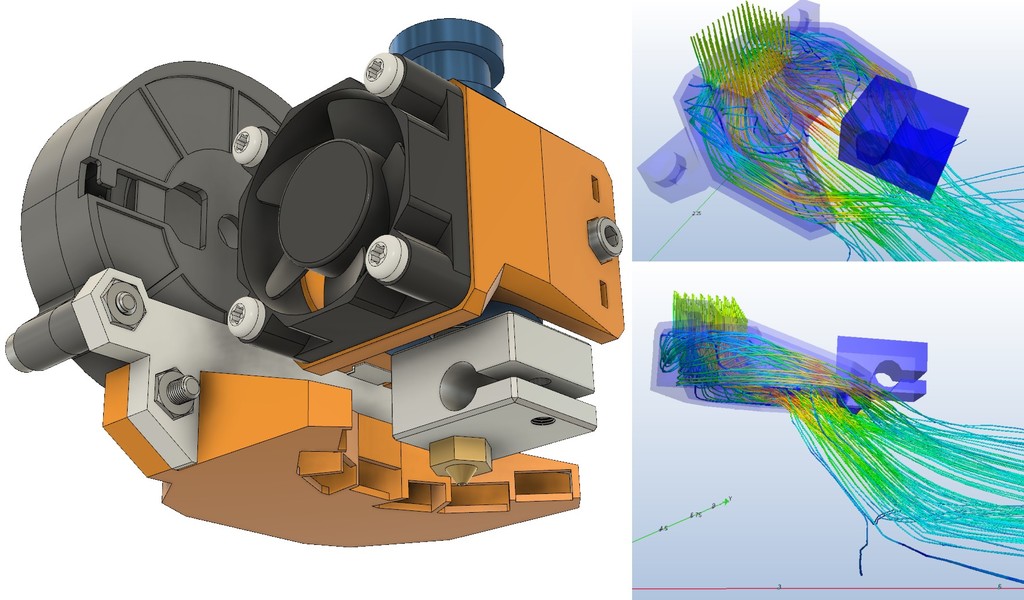 E3D v6 CFD optimized adjustable part cooling duct