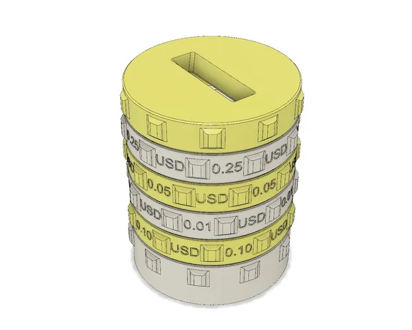 Sorting Piggy Bank USD EUR (XS size)