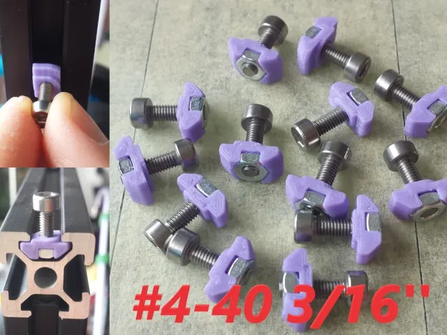 T-nut #4-40 x 3/16'' rotating V-Slot