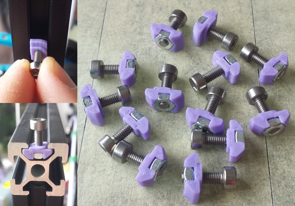 T-nut M3 drop-in rotating V-Slot 3D model thumbnail