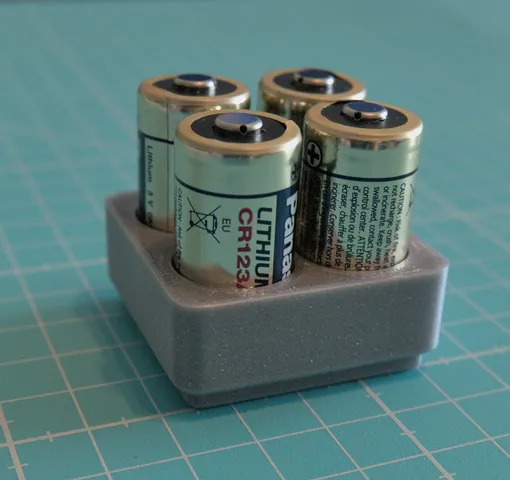 CR123 Gridfinity Battery Trays writen in CadQuery