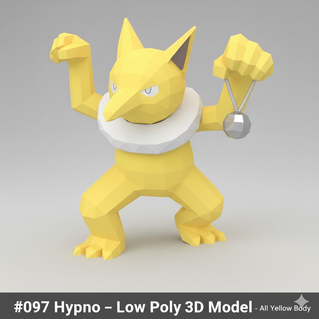 #097 Hypno – Low Poly Pokémon