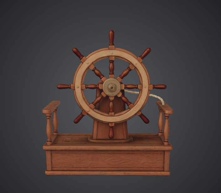 Classic Ship Steering Wheel on Stand