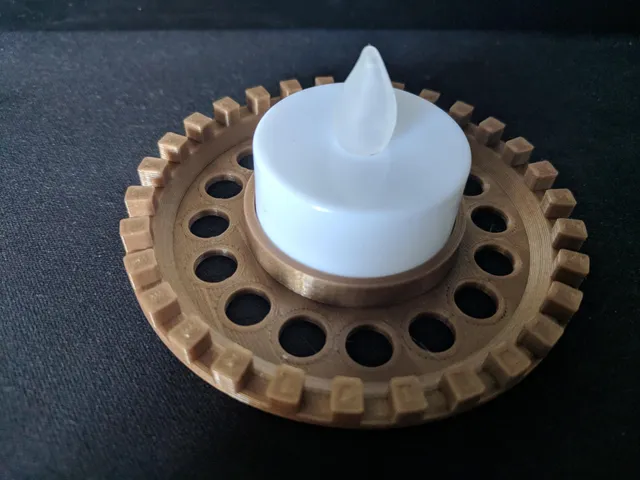 Cog Style Candle Tea Light Holder