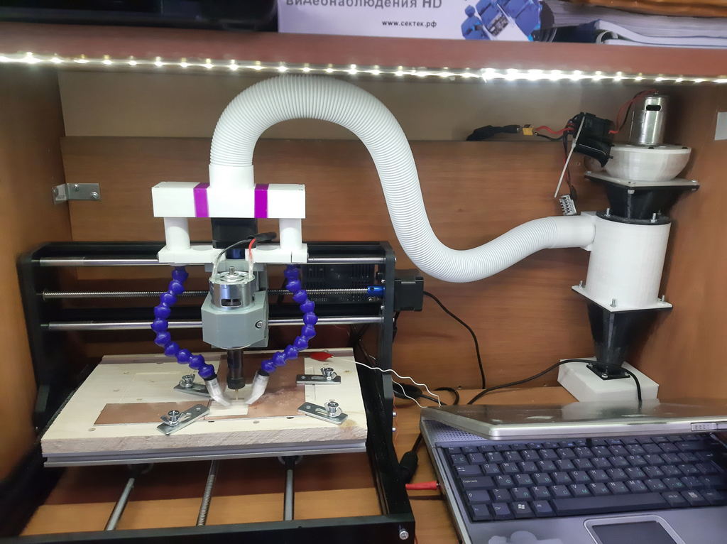 Vacuum cleaner for CNC 3018 by alien hitman Download free STL model