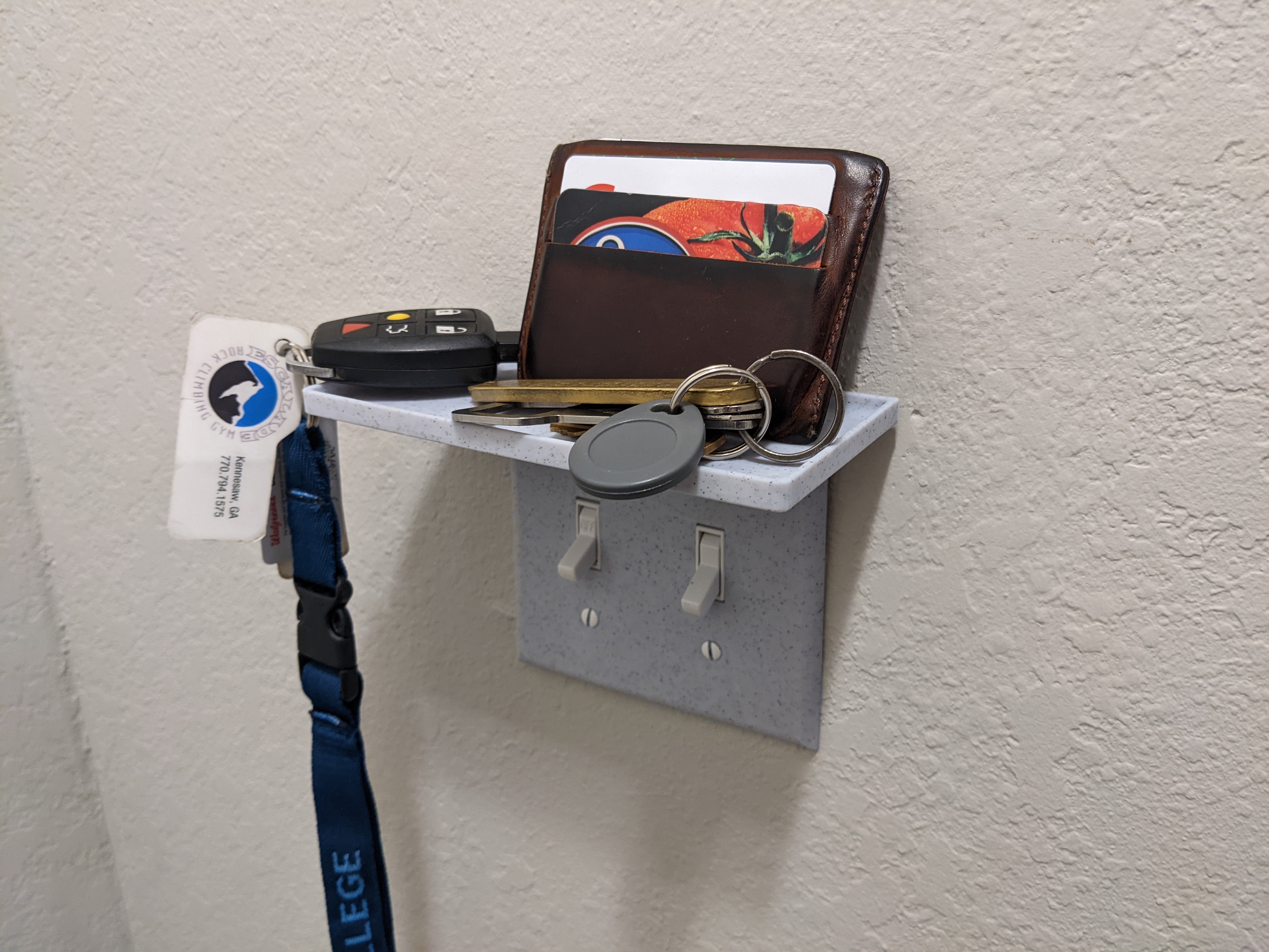 Dual Light Switch Plate with Shelf