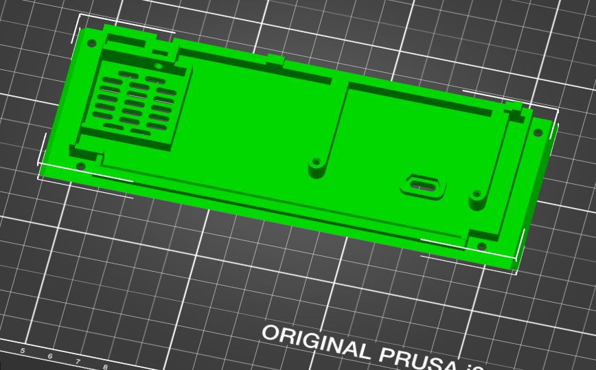Right bottom plate for Raspberry with the 30mm fan with honeycomb vents