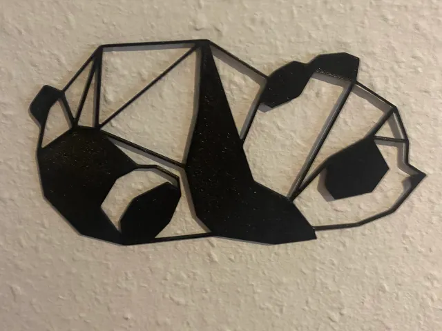 Panda Wall Sculpture 2D