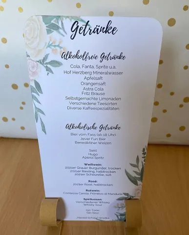 Menu card holder, heart, wedding, marriage