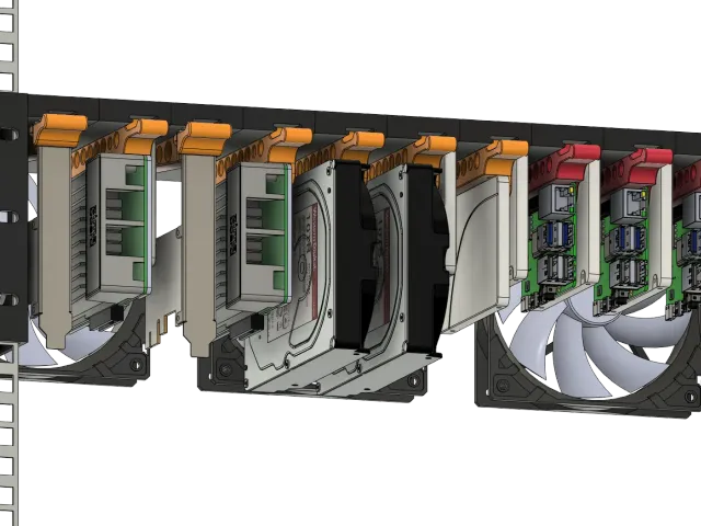 3U Modular Rack for ZimaBoard, Raspberry Pi, SSD, HDD, PCI cards and more