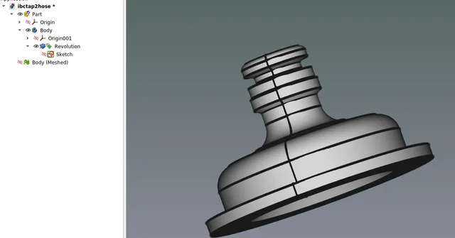 IBC Tank Tap to Hose adapter with FreeCAD file