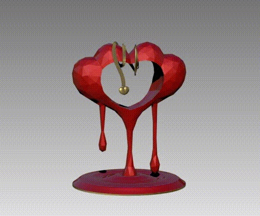 Lowpoly Valentine Hearts Stand