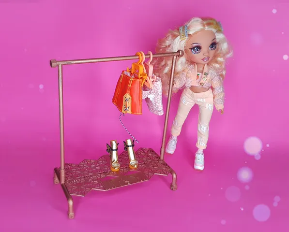 Doll ROLLING CLOTHING DISPLAY ,Barbie ROLLING CLOTHING DISPLAY  ,Rainbow high doll ROLLING CLOTHING DISPLAY, Doll Furniture