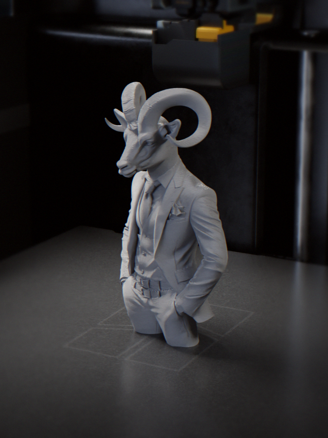 Dapper Goat Gentleman Figurine Animals 3D Printable 3D model by José Pedro