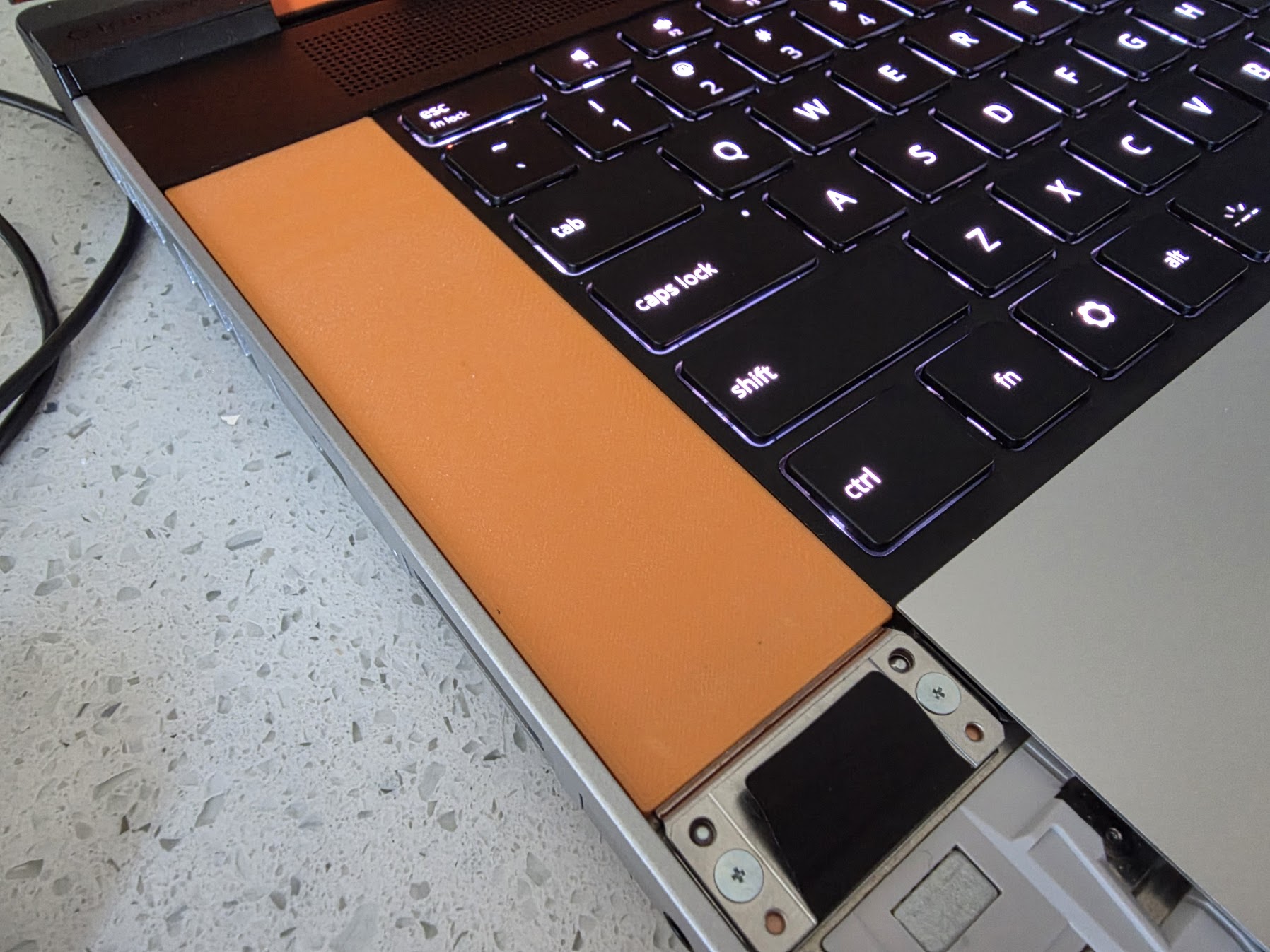 Framework 16 keyboard spacer printable replacement top (requires parts from original spacer)