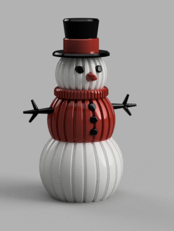 Miniatura 3 do modelo 3D Modern Modular Snowman