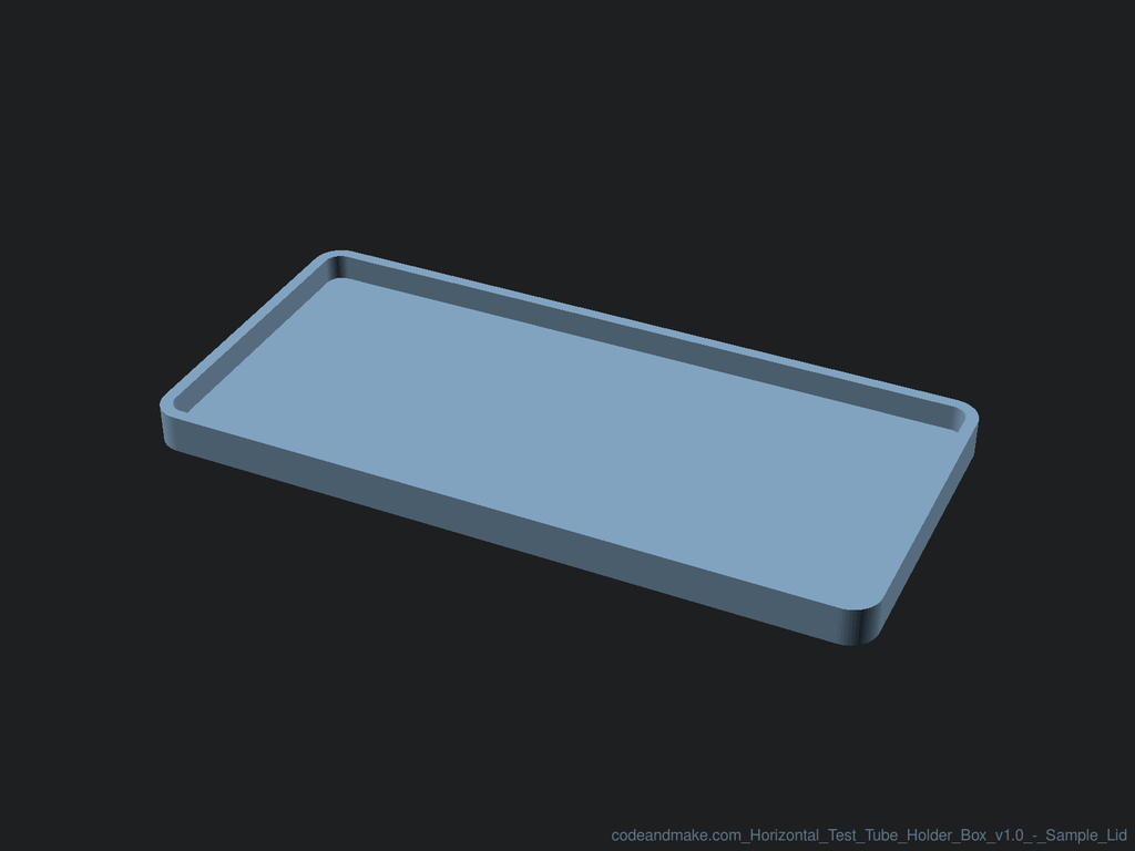 Horizontal Test Tube Holder Box by Code and Make Download free STL