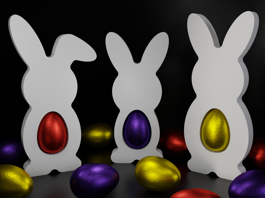 Miniatura 2 do modelo 3D Bunny Easter Egg Holder