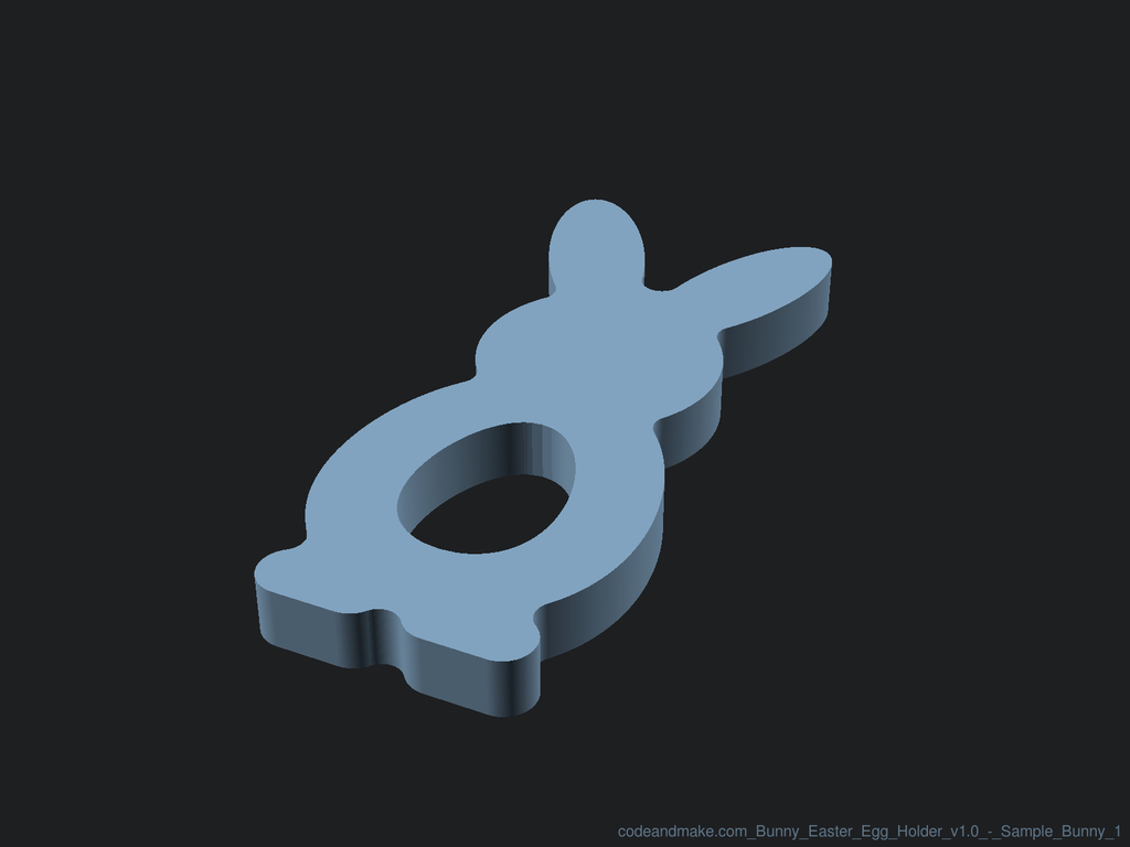 Miniatura 4 do modelo 3D Bunny Easter Egg Holder