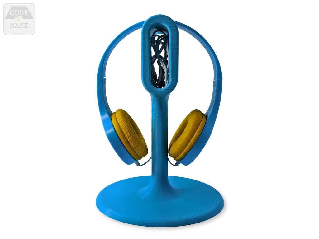Stylish Headphones Stand by Code and Make Download free STL model