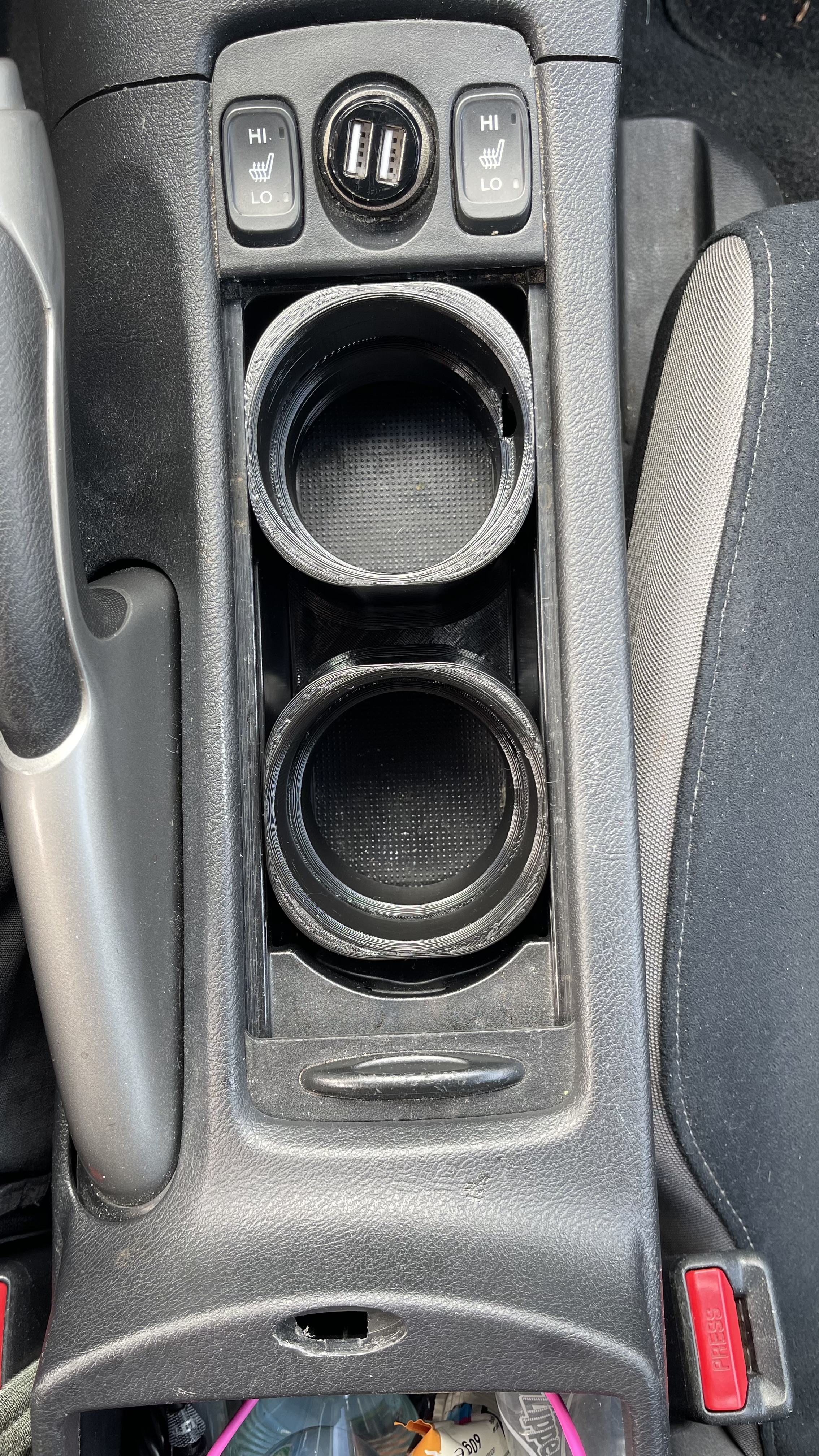 Honda Civic hatchback mid console bottle holder