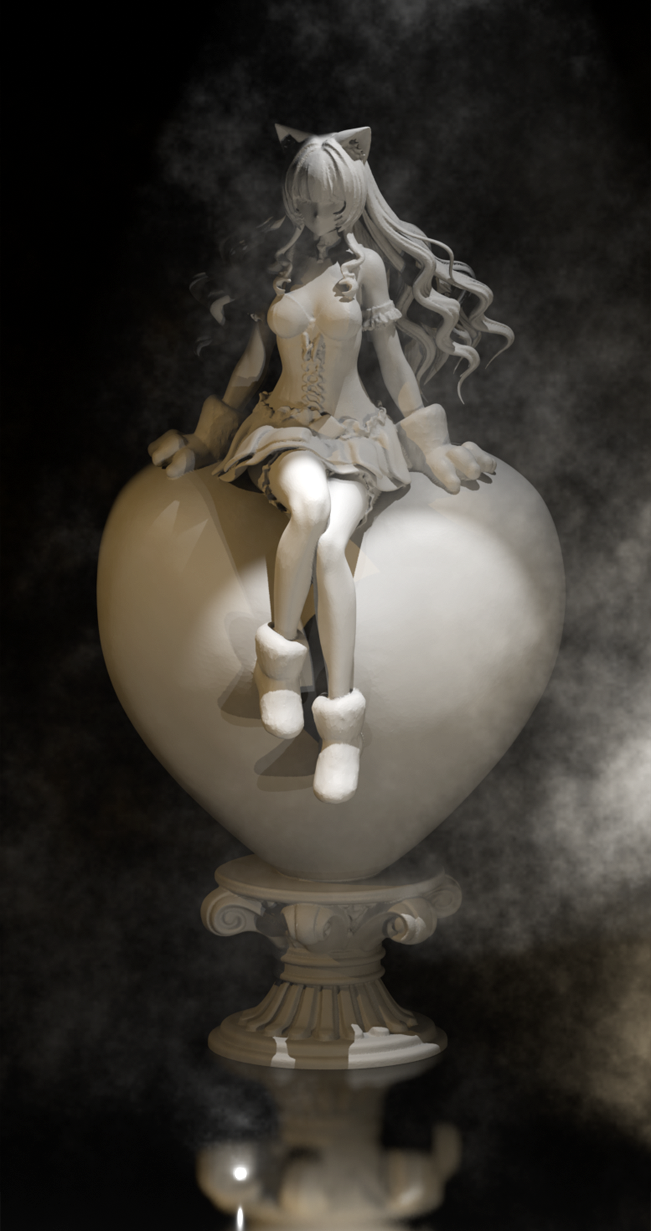 Valentine’s cat-girl figurine 1