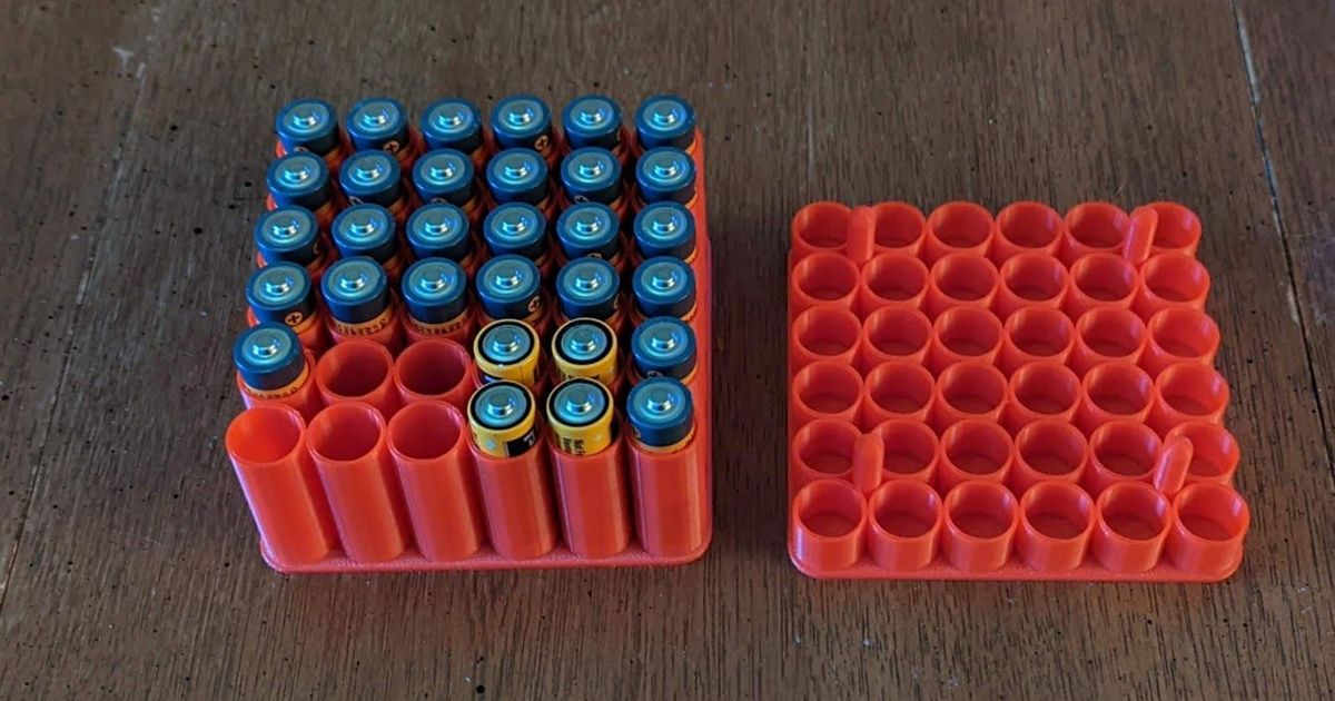 AA Battery Holder For 36 Batteries by MadMax Download free STL model