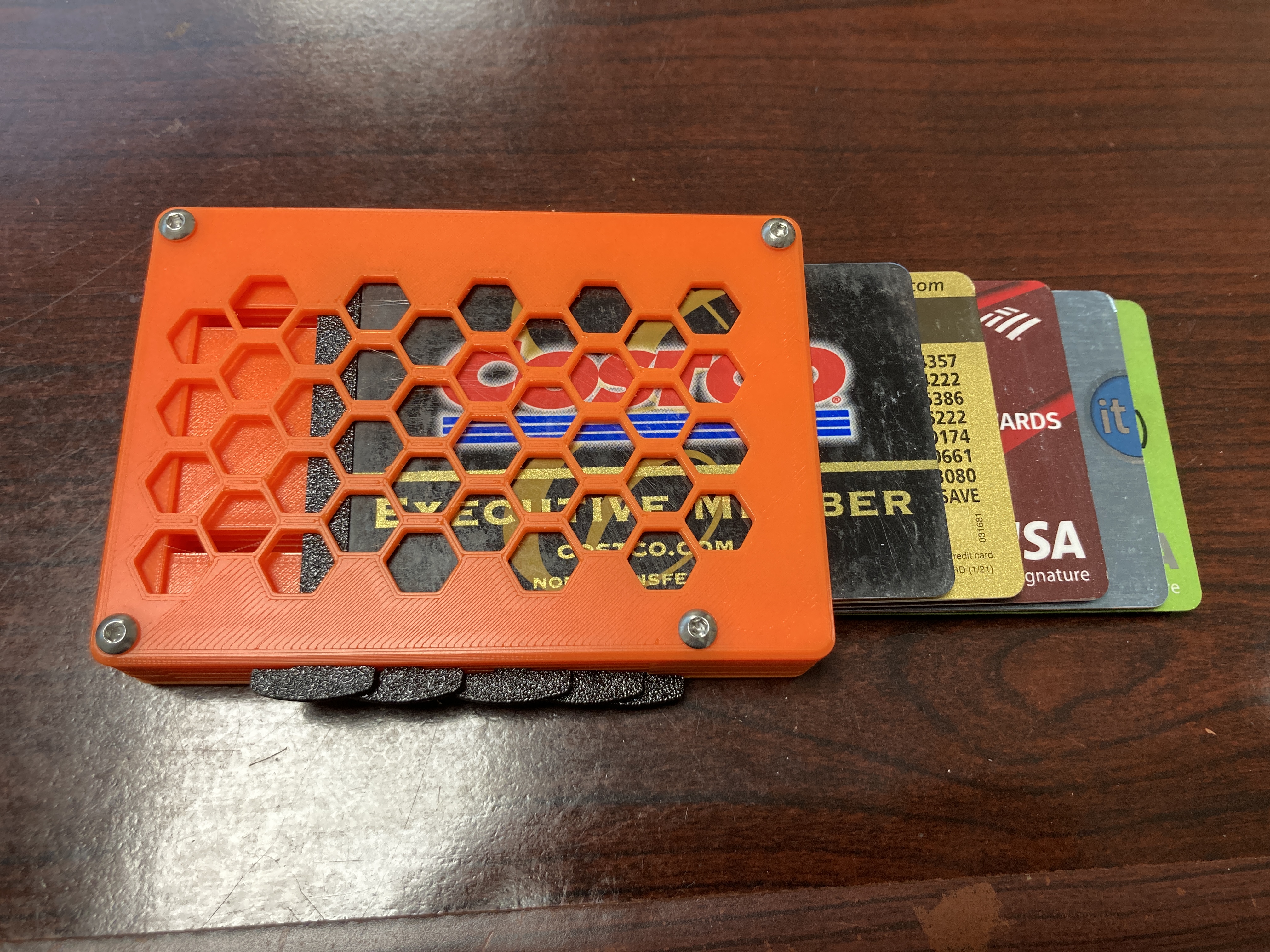 Slide to eject card wallet, custom number of cards
