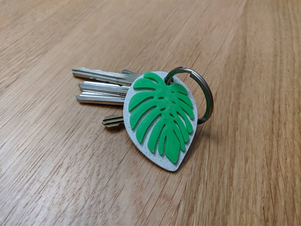 Monstera Keychain