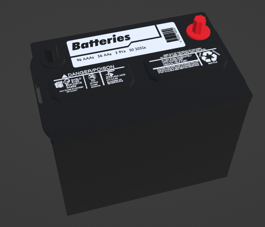 Car Battery - Battery Box for AA, AAA, CR2032, and 9V Batteries