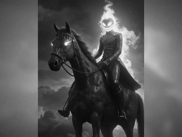 Flaming Pumpkin Horseman Hueforge