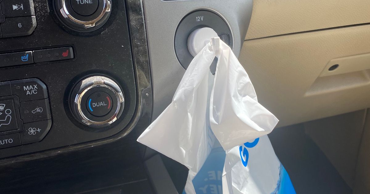 Car Cigarette lighter garbage bag hanger by joiseystud Download free