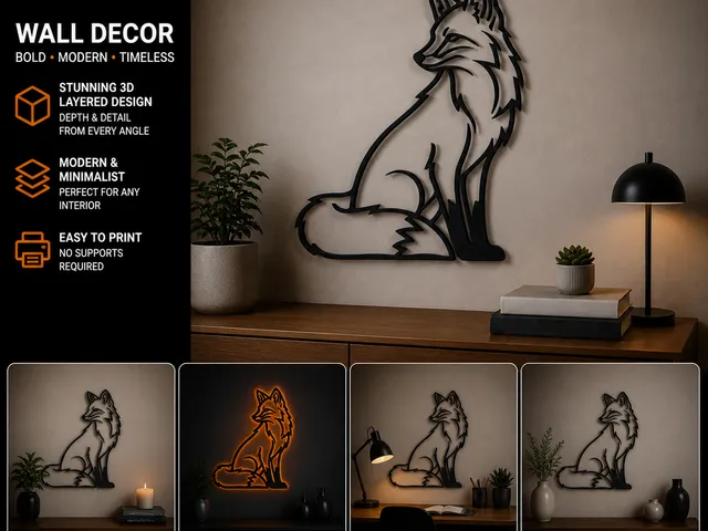 Universal fox wall decoration
