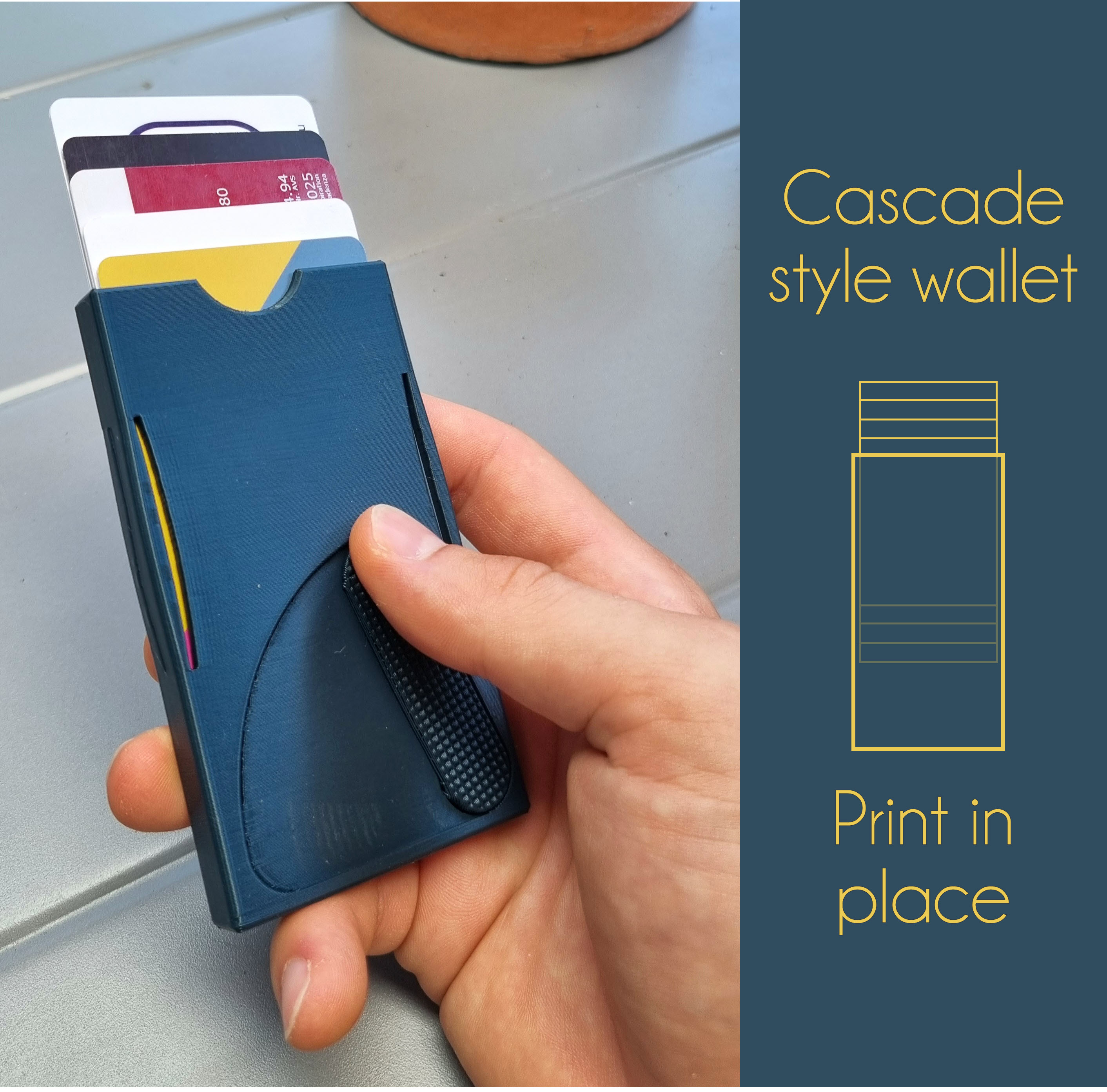 Cascade card wallet (Print-in-place)
