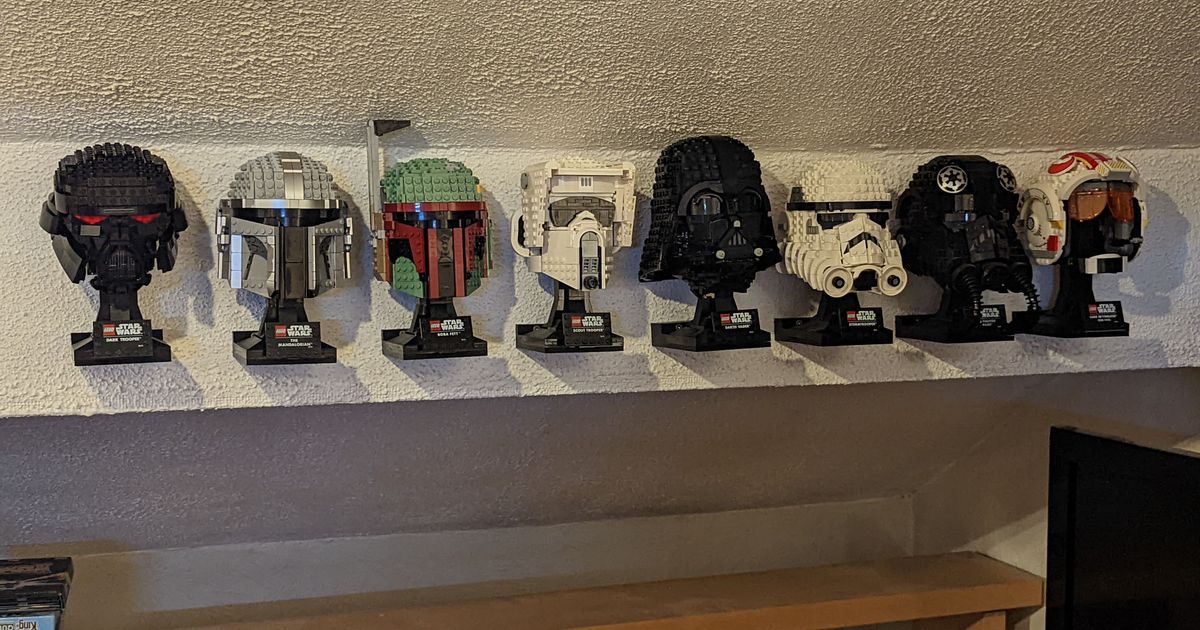 Lego Helmet Collection Wall Mounts by samsonious | Download free STL ...