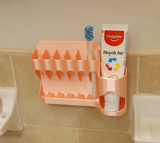 Toothbrush and toothpaste holder, Removable, 3m command strip