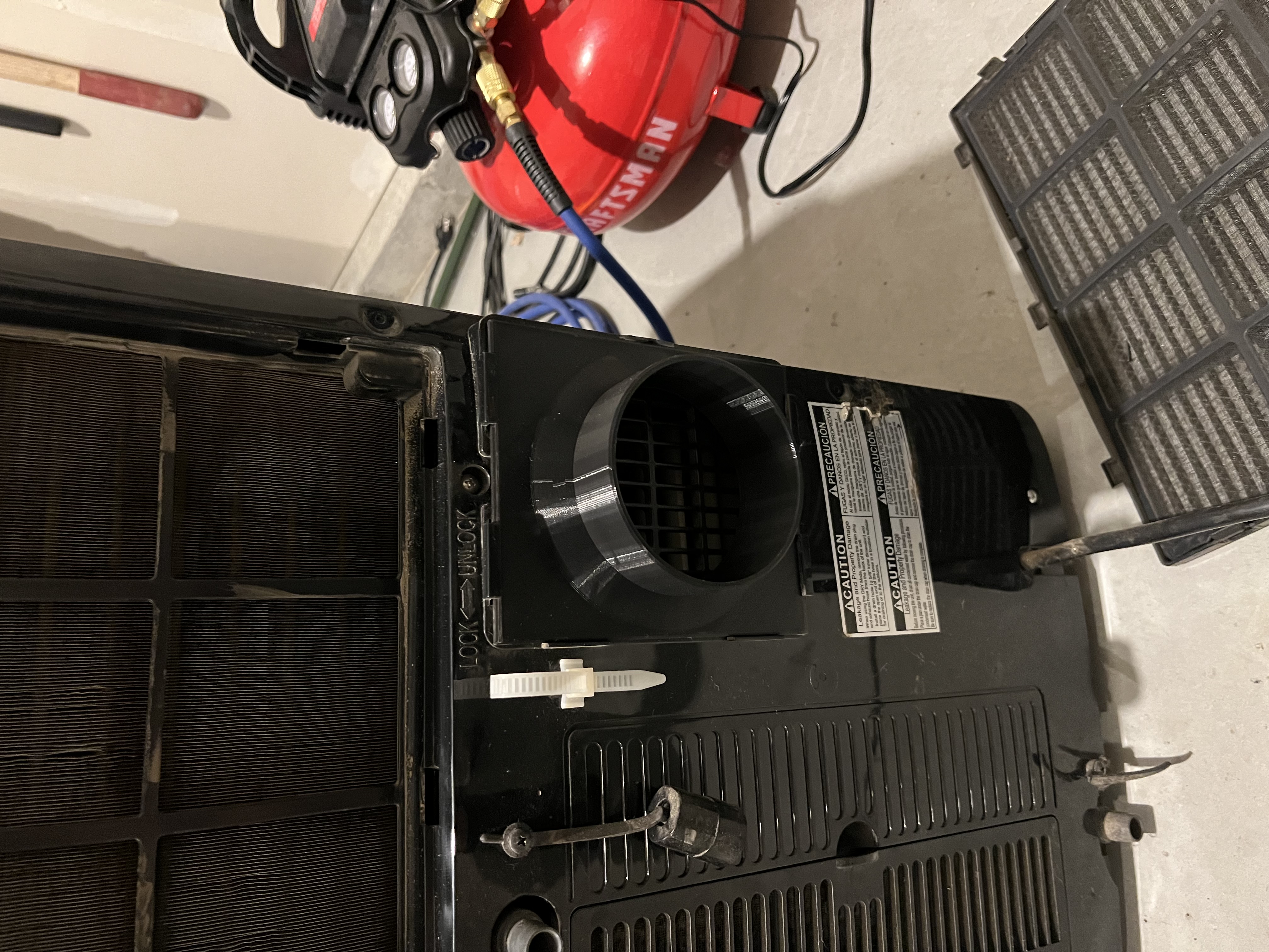 LG LP1417GSR air conditioning exhaust to 4" adapter