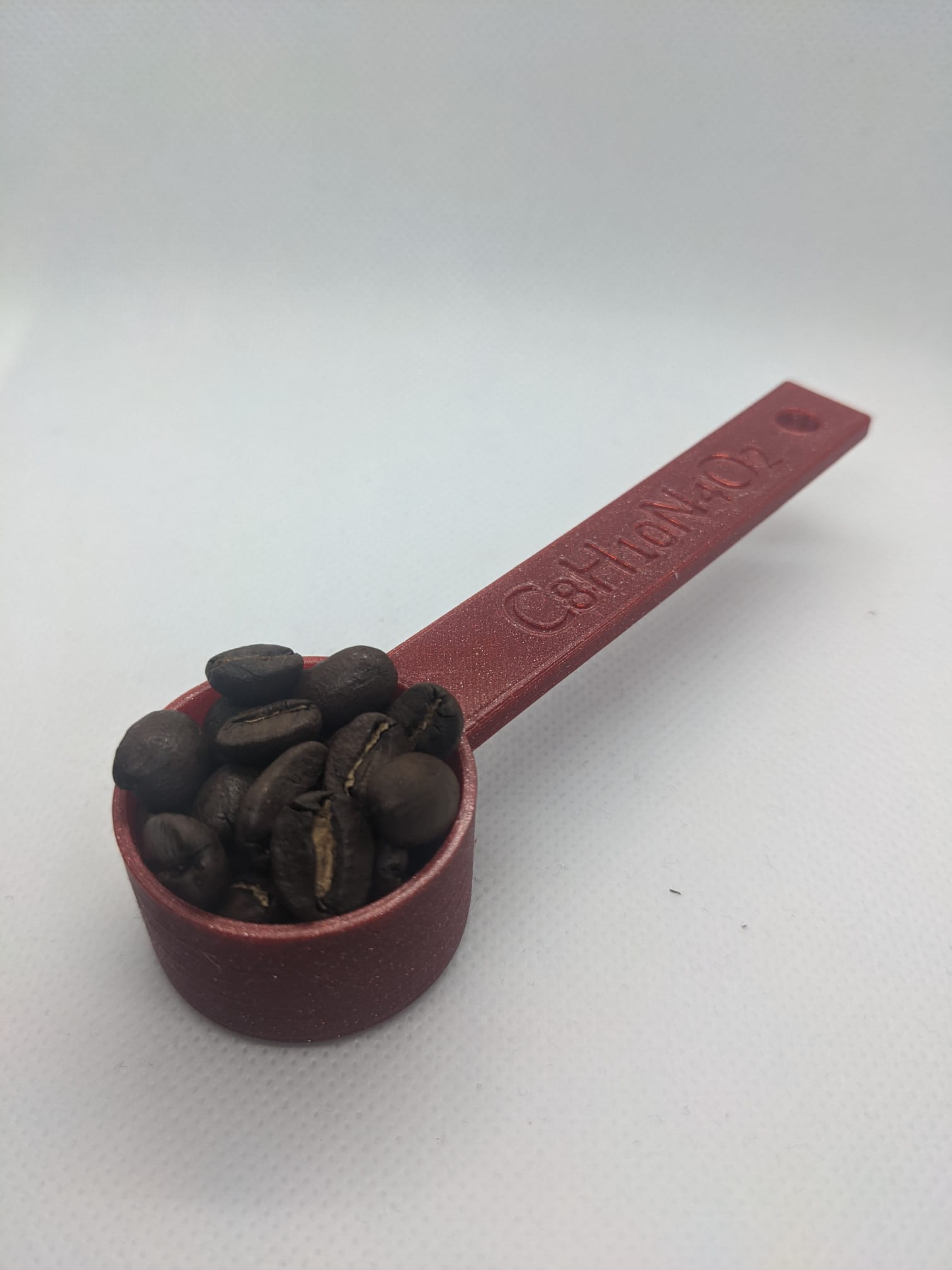 Coffee spoon with coffein formula