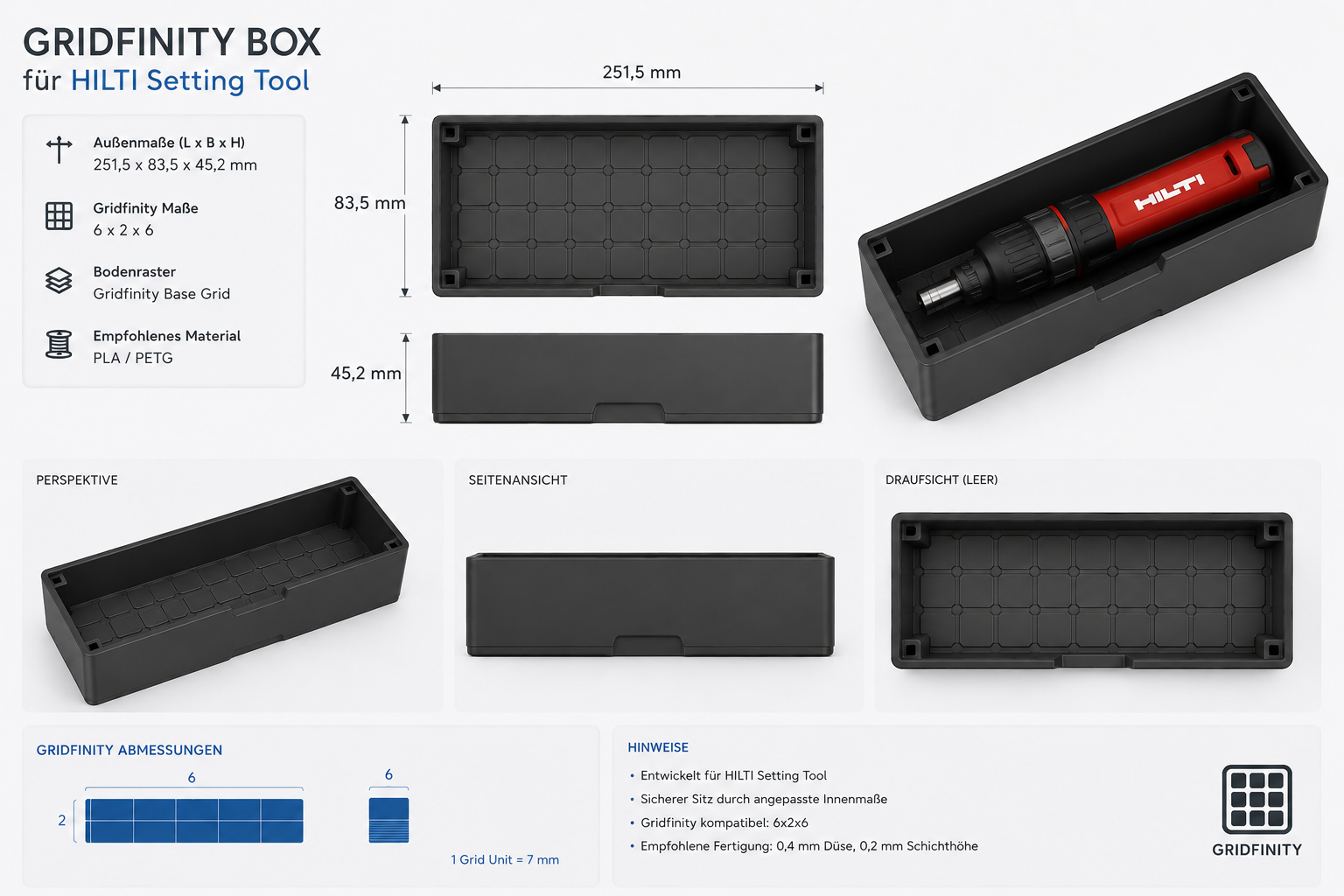 HILTI Setting Tool Gridfinity