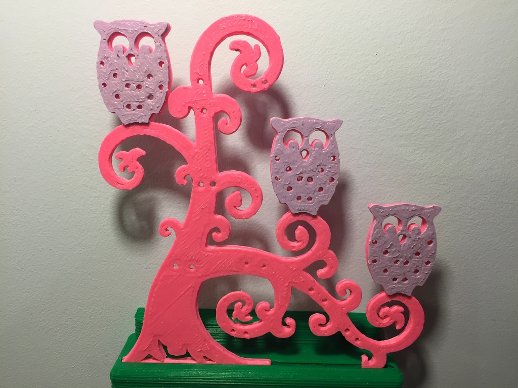 Owls in a Tree Jewelry Holder