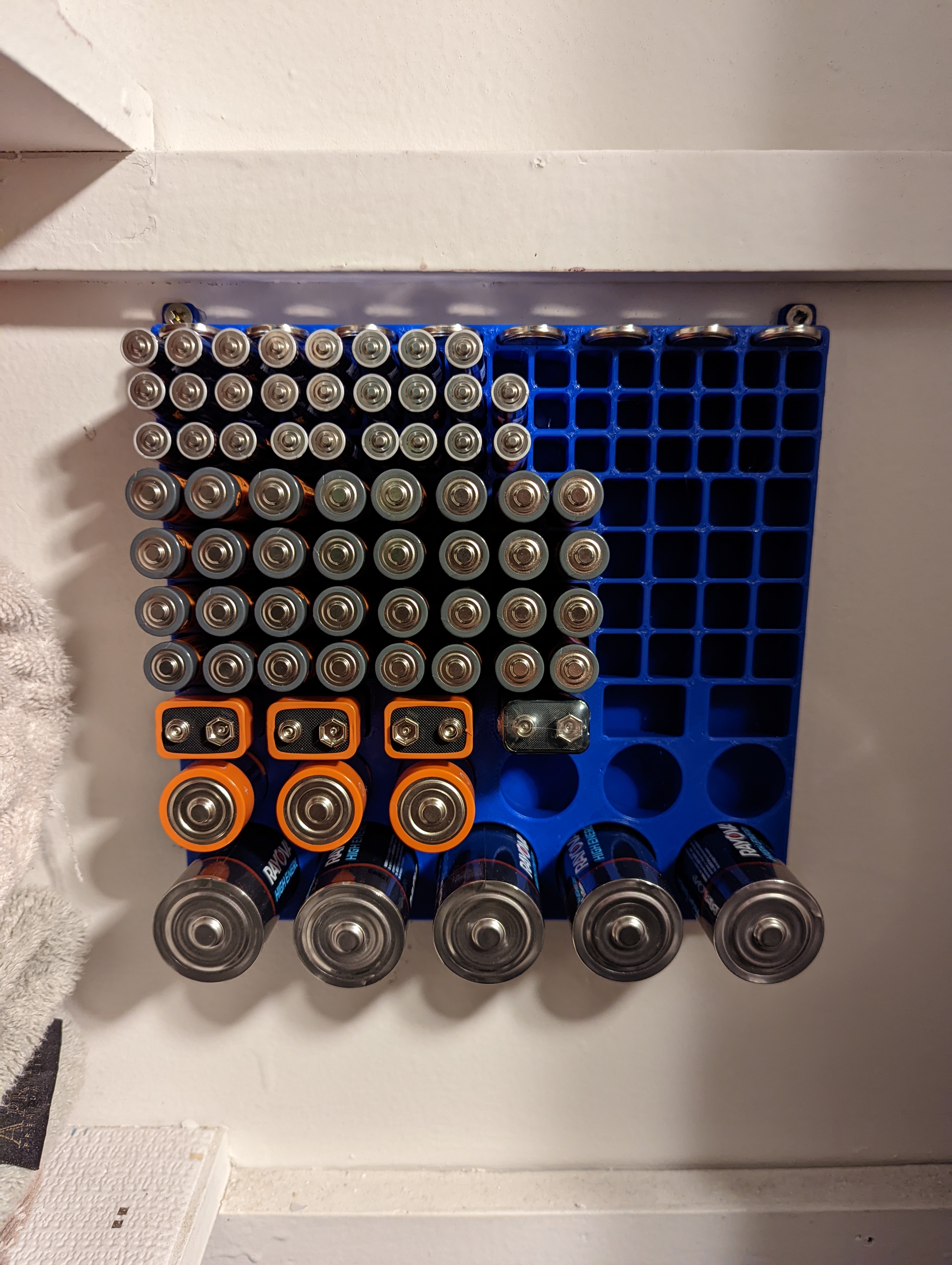 Wall Mounted Battery Organizer