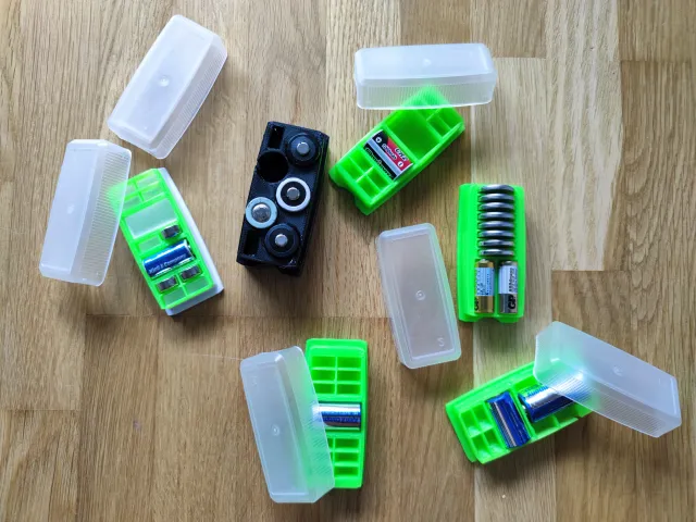 Battery boxes using the lid from cover slip box (VWR (cat no 631-0120)