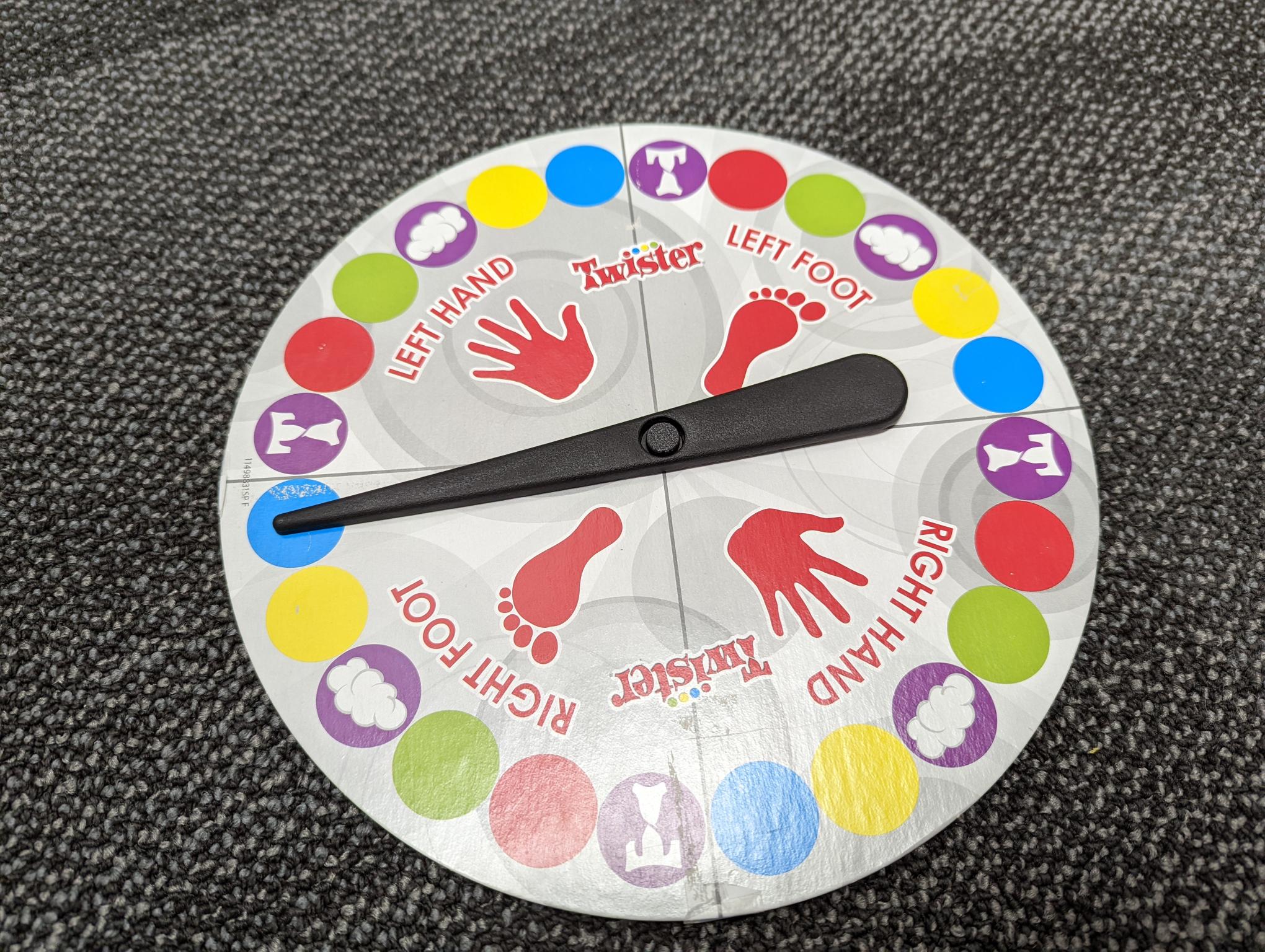 Twister Game Spinner Pin