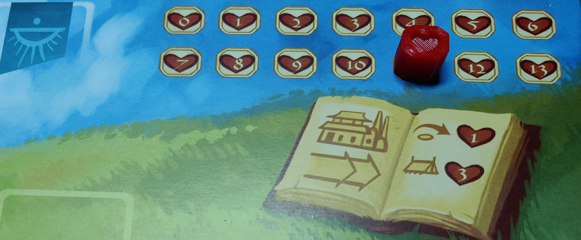 "Near and Far" custom board game heart marker