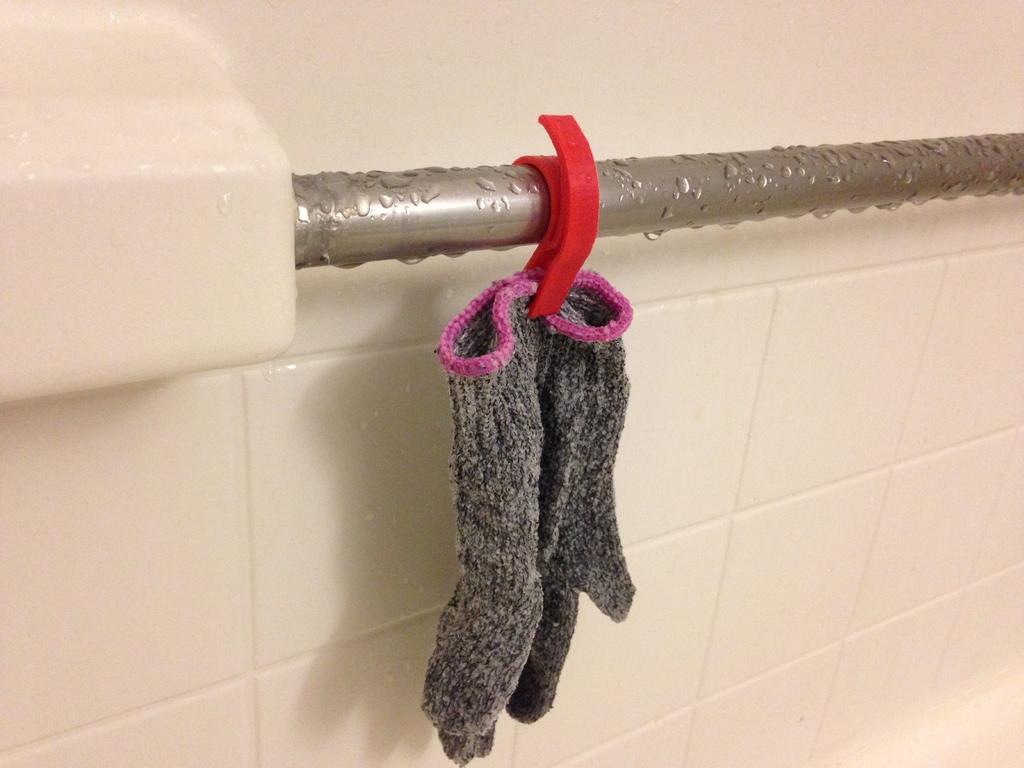 Shower glove clip hanger