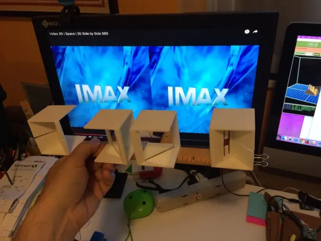 Ruler-mount stereo viewer for 50mm mirrors