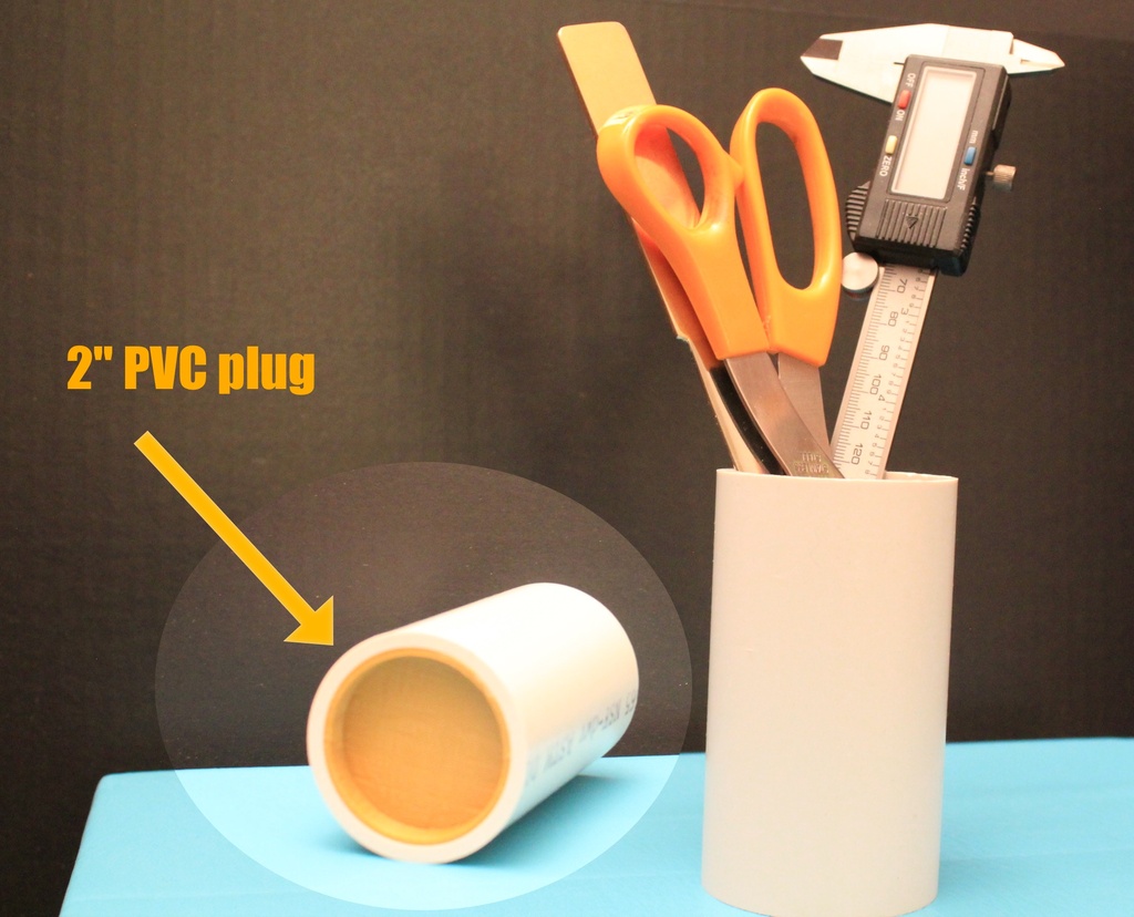 2" PVC plug for vertical storage