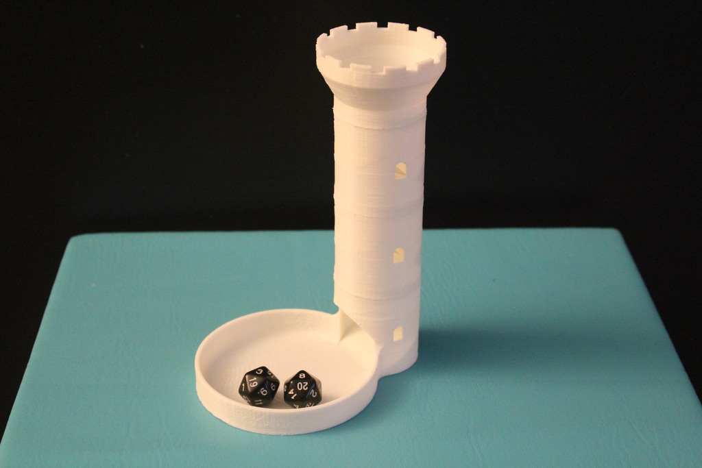 Miniatura 2 do modelo 3D 2 Piece Modular Dice Tower