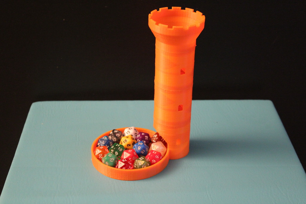 Miniatura 3 do modelo 3D 2 Piece Modular Dice Tower